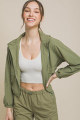 Veste zippée à capuche avec cordon de serrage Love Tree