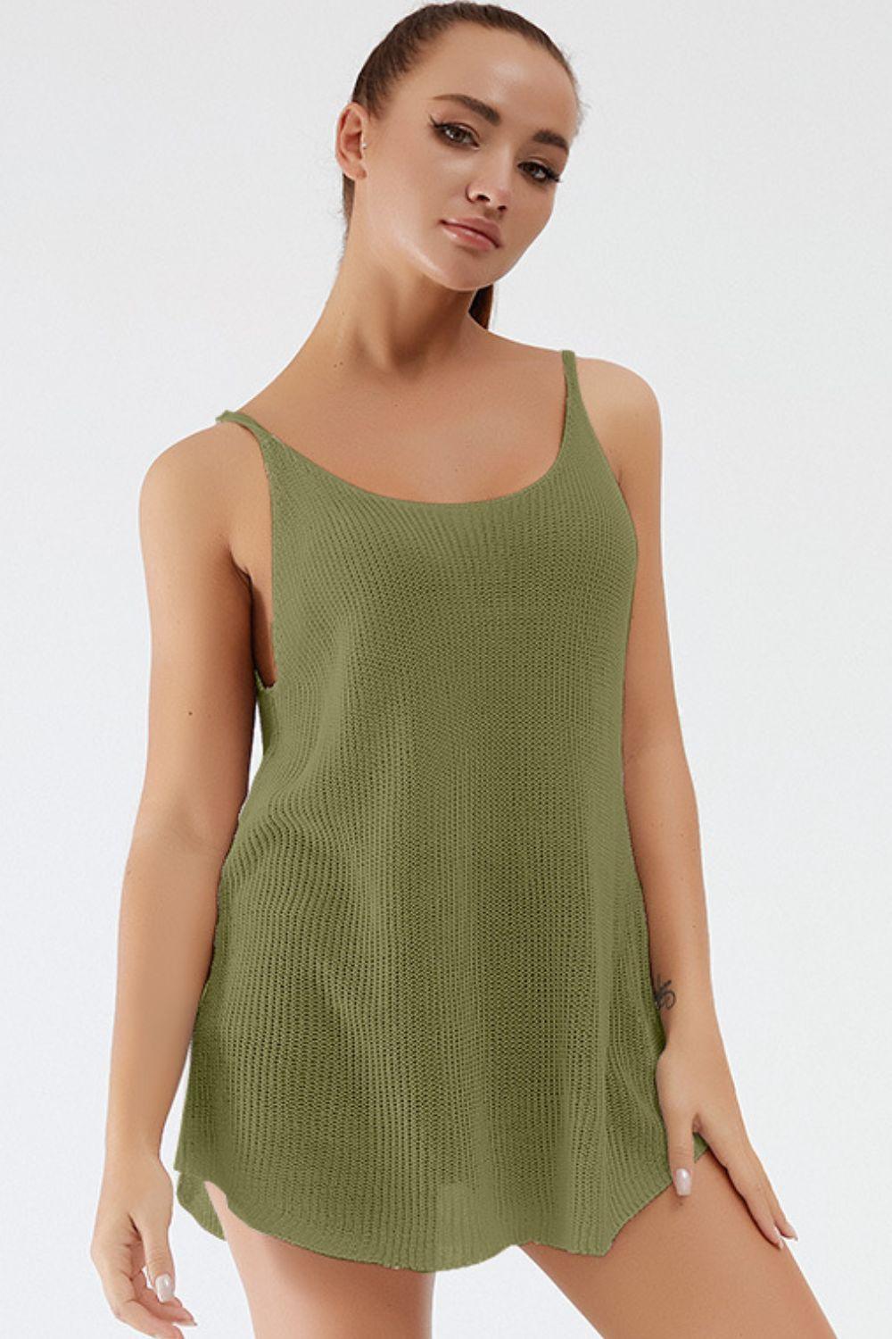 Camisole en tricot à bretelles spaghetti et col rond