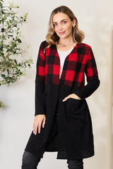 Cardigan ouvert à carreaux Heimish taille réelle