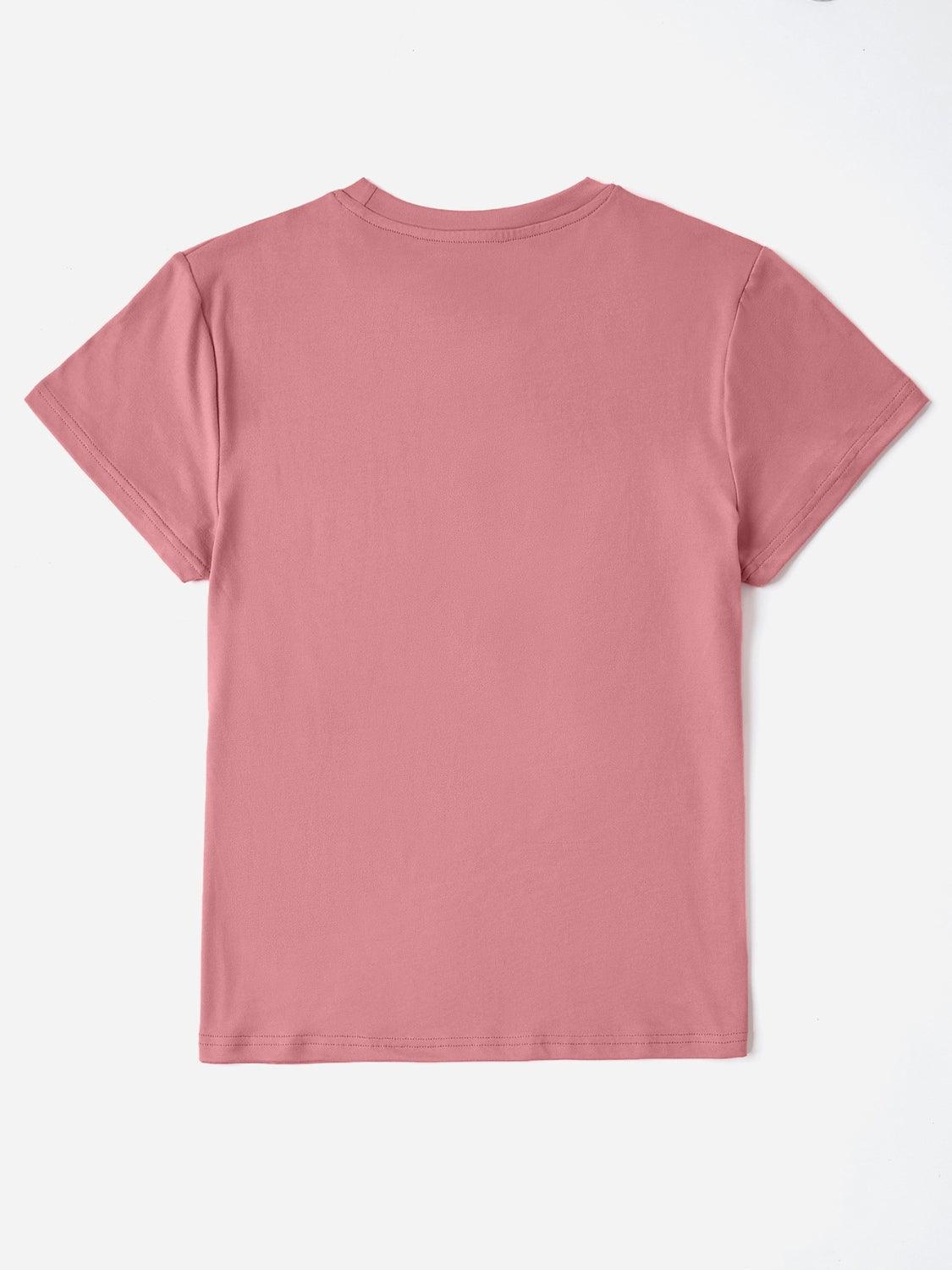 T-shirt à manches courtes et col rond avec lettres