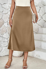 Jupe mi-longue taille haute