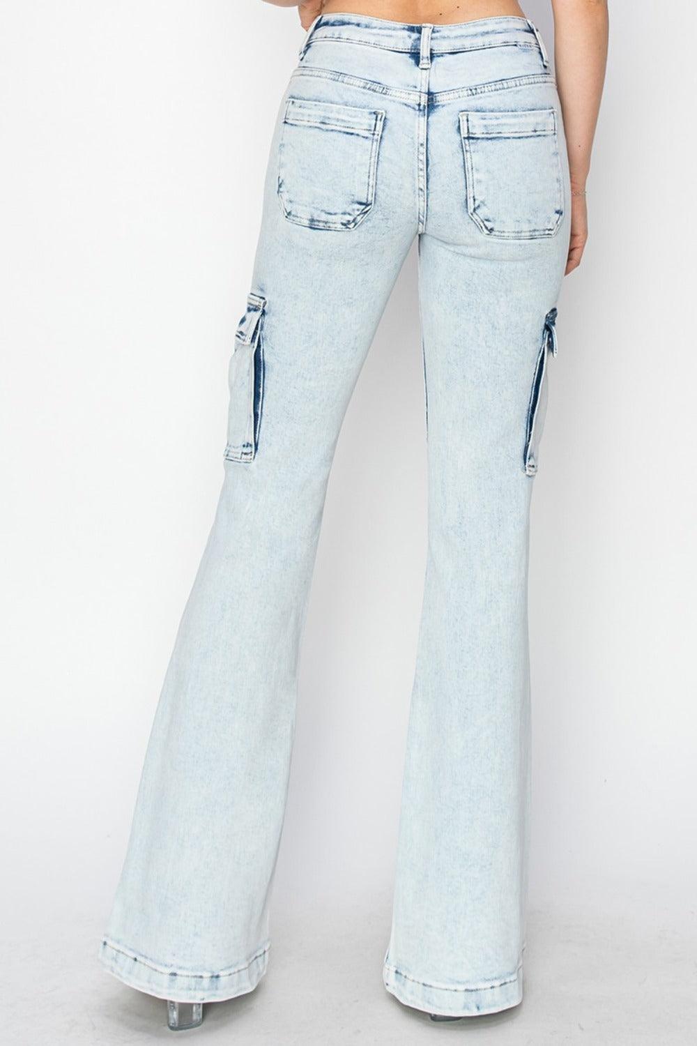 Jean cargo évasé taille haute RISEN
