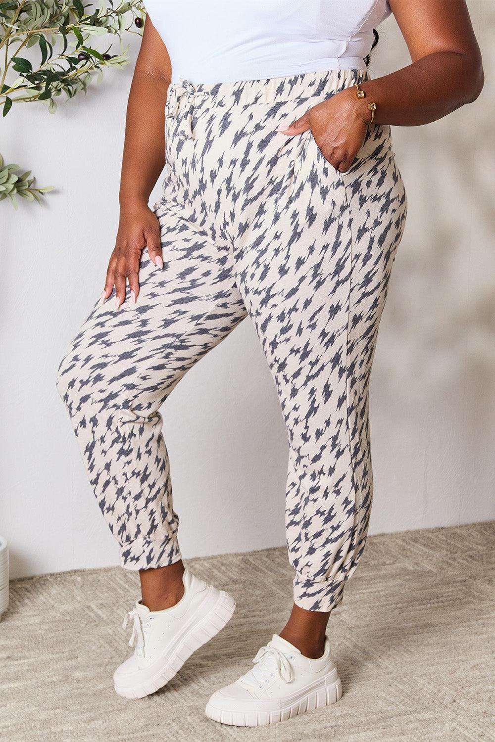 Pantalon à cordon de serrage imprimé Heimish taille réelle