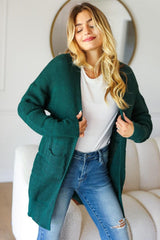 Cardigan ouvert texturé à rayures haptiques avec poches