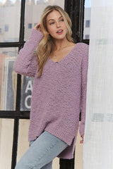 Pull col V à fente latérale haute et basse ADORA
