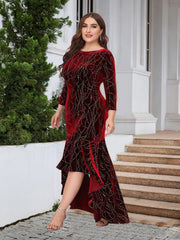 Robe asymétrique à ourlet volanté grande taille