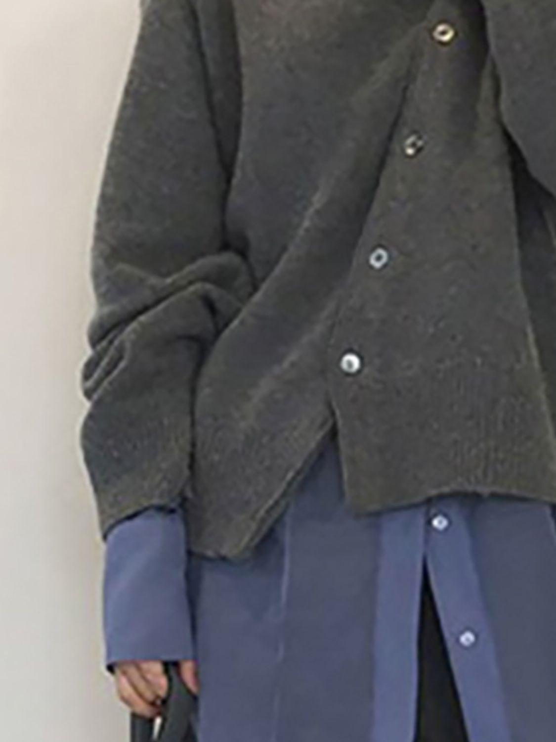 Cardigan boutonné à épaules tombantes