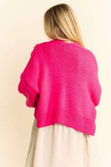 Cardigan ouvert à épaules tombantes avec appliques florales de Davi &amp; Dani