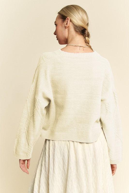 Pull à épaules tombantes et motif torsadé en losanges de Davi &amp; Dani