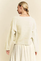 Pull à épaules tombantes et motif torsadé en losanges de Davi &amp; Dani