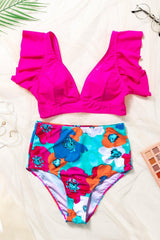 Cropped Swim Top and Floral Bottoms Set - Admiresty