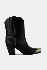 Bottines à bout en métal en similicuir Beast Fashion 