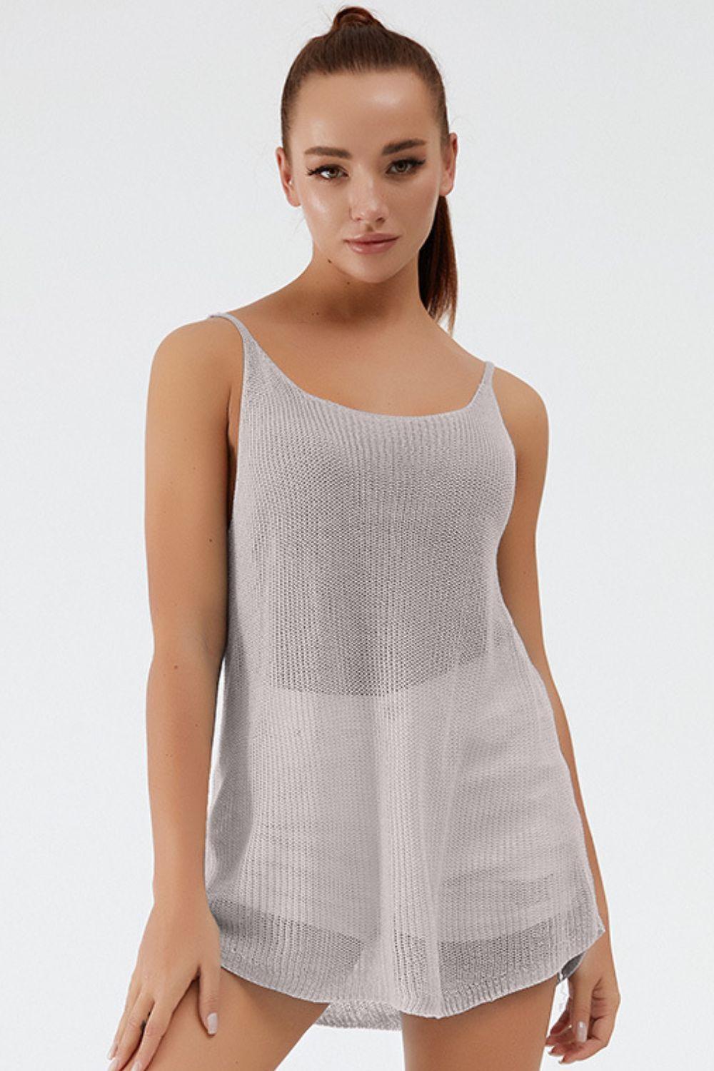 Camisole en tricot à bretelles spaghetti et col rond