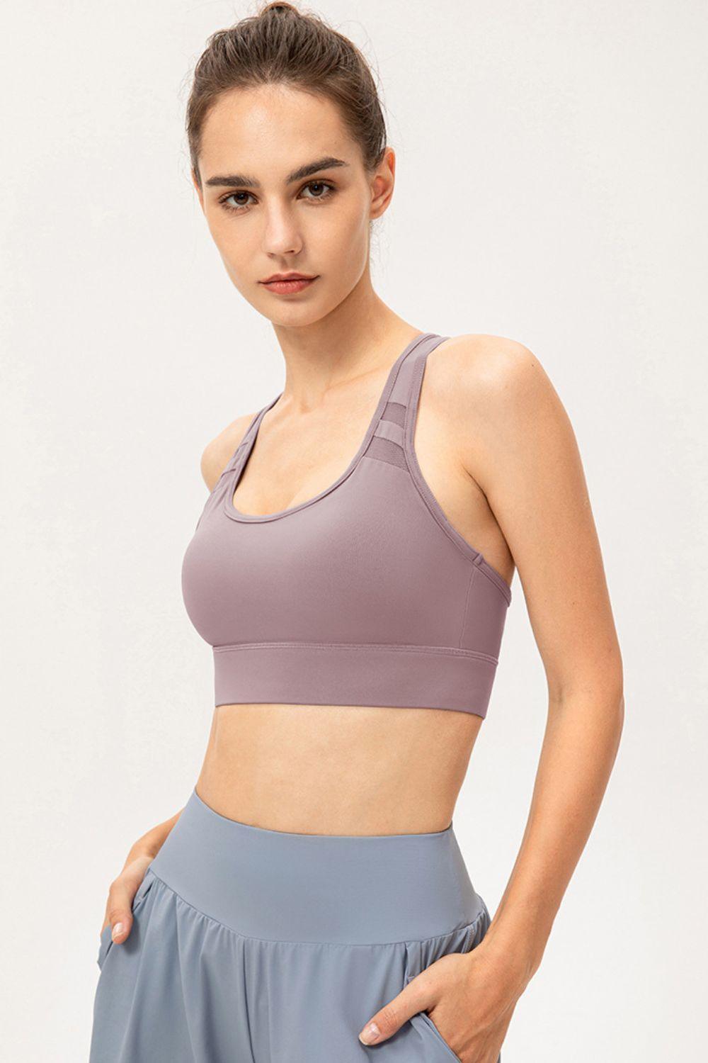 Soutien-gorge de sport long à encolure dégagée