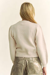 Pull col rond à fraises au crochet Davi &amp; Dani