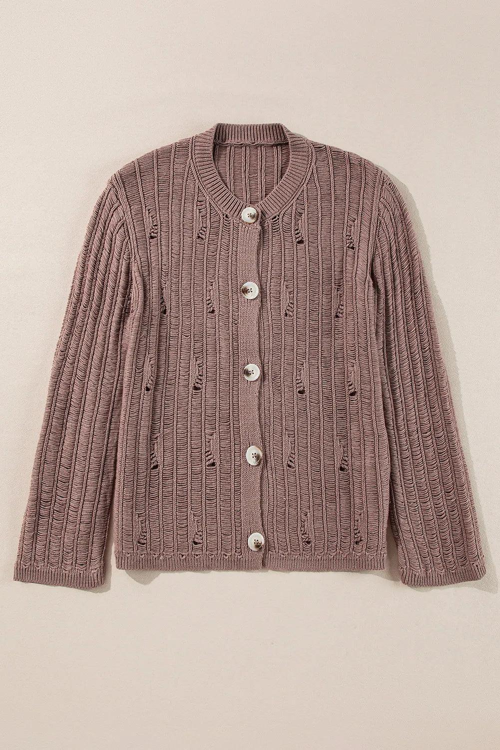 Cardigan boutonné à manches longues