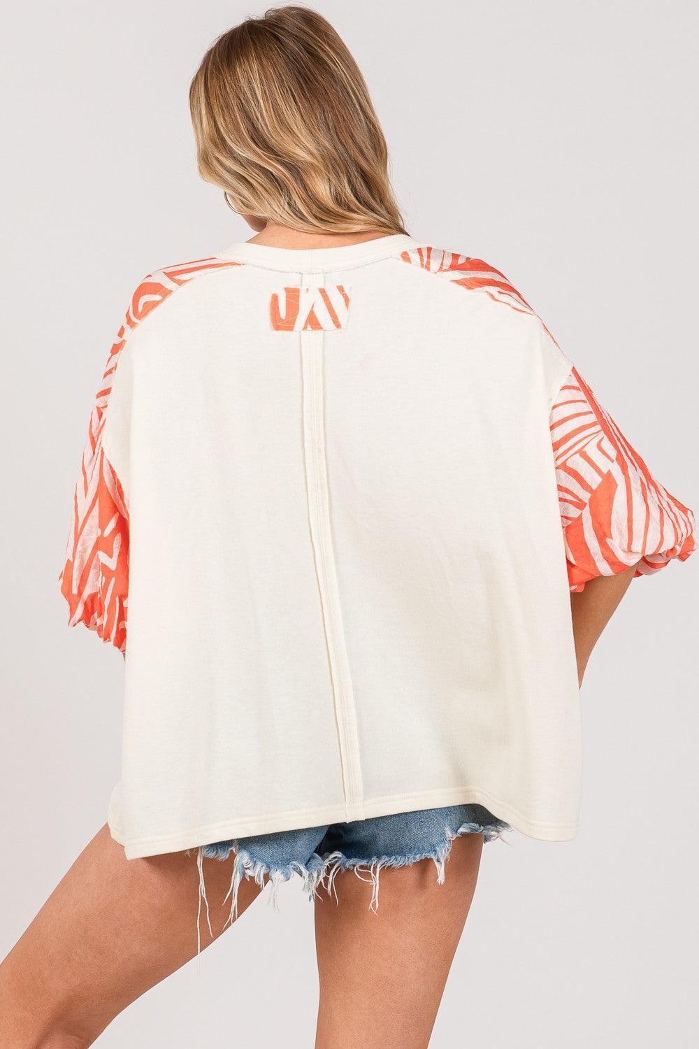 SAGE + FIG Patch Peace Applique avec haut contrasté à imprimé zèbre