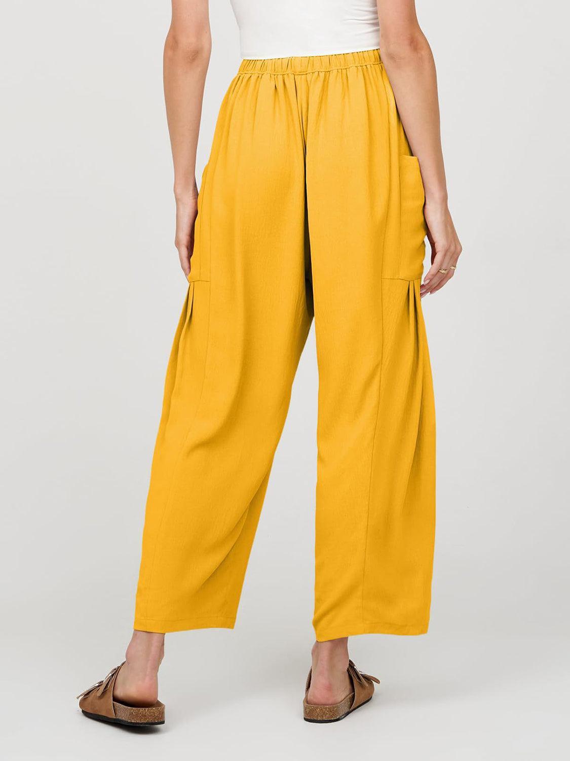 Pantalon large taille haute avec poches