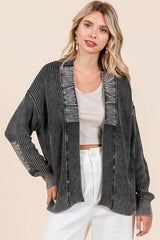 Cardigan ouvert sur le devant à patch contrasté Mittoshop délavé minéral 