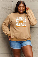 Sweat-shirt graphique WITCH PLEASE en taille réelle Simply Love
