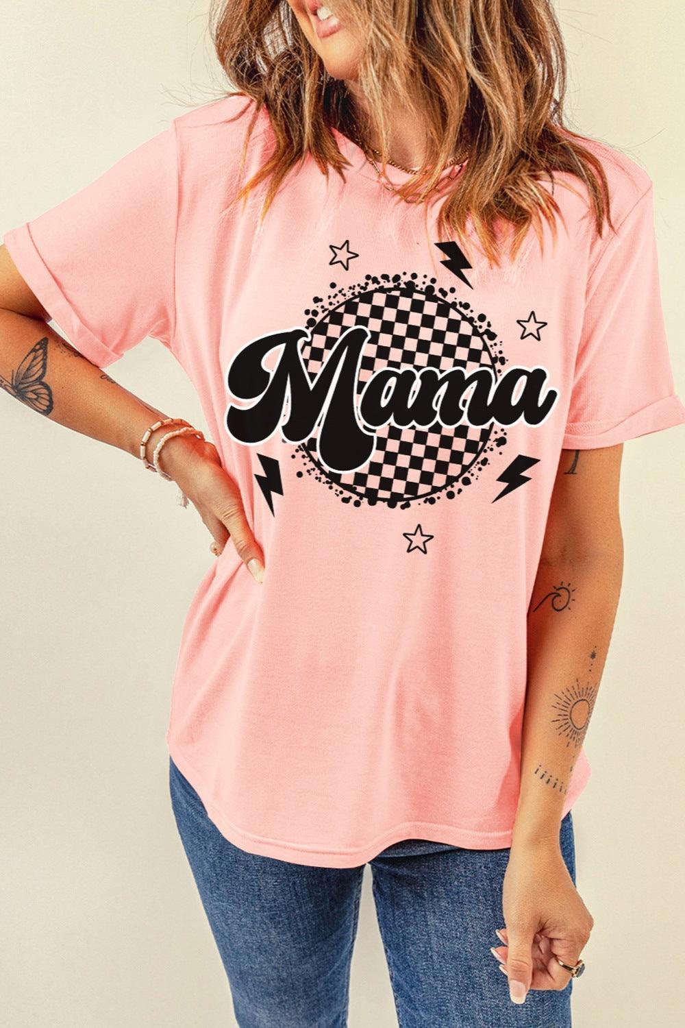 T-shirt à manches courtes et col rond MAMA