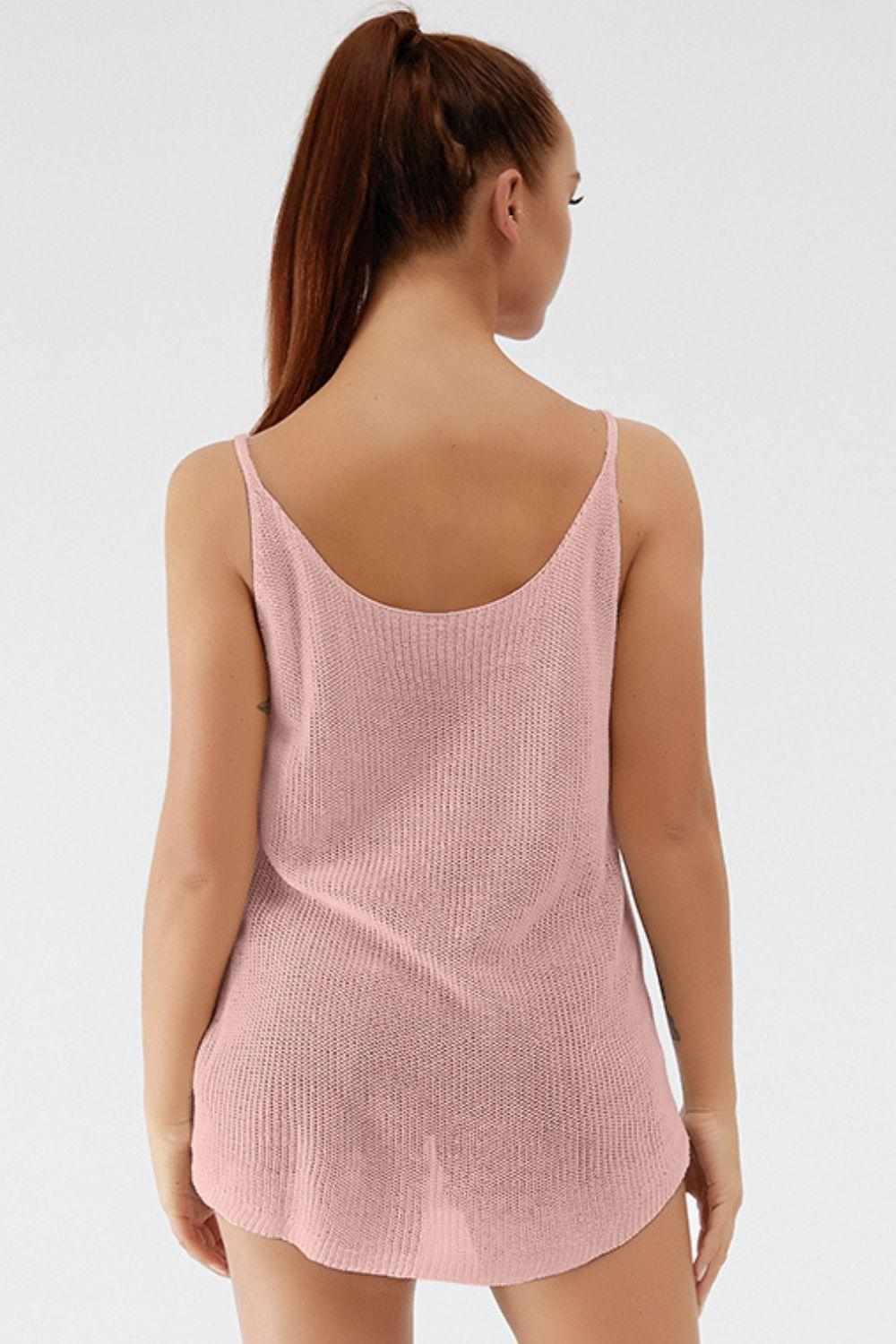 Camisole en tricot à bretelles spaghetti et col rond