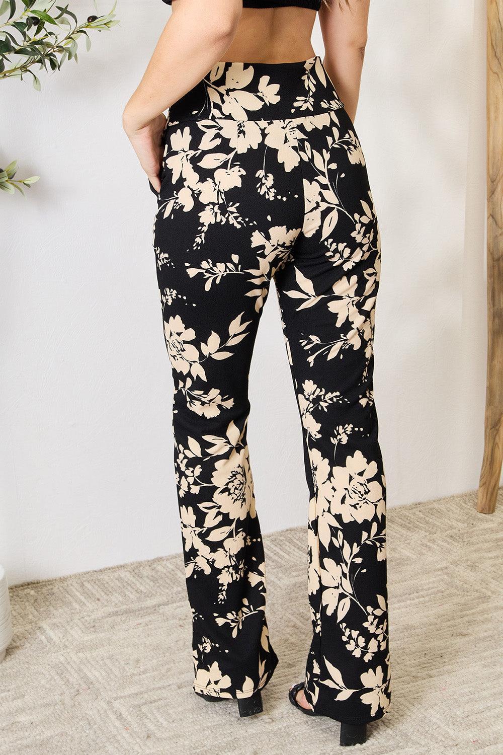 Pantalon évasé taille haute à imprimé floral Heimish