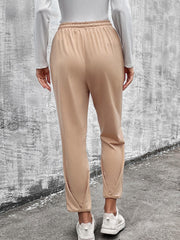 Pantalon droit avec cordon de serrage et poches