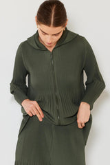 Veste plissée unisexe Marina West Swim avec fermeture éclair à double sens