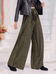 Pantalon large côtelé noué