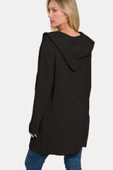 Cardigan ouvert à capuche Zenana