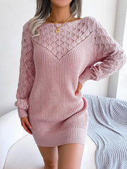 Robe pull à col bateau ajouré