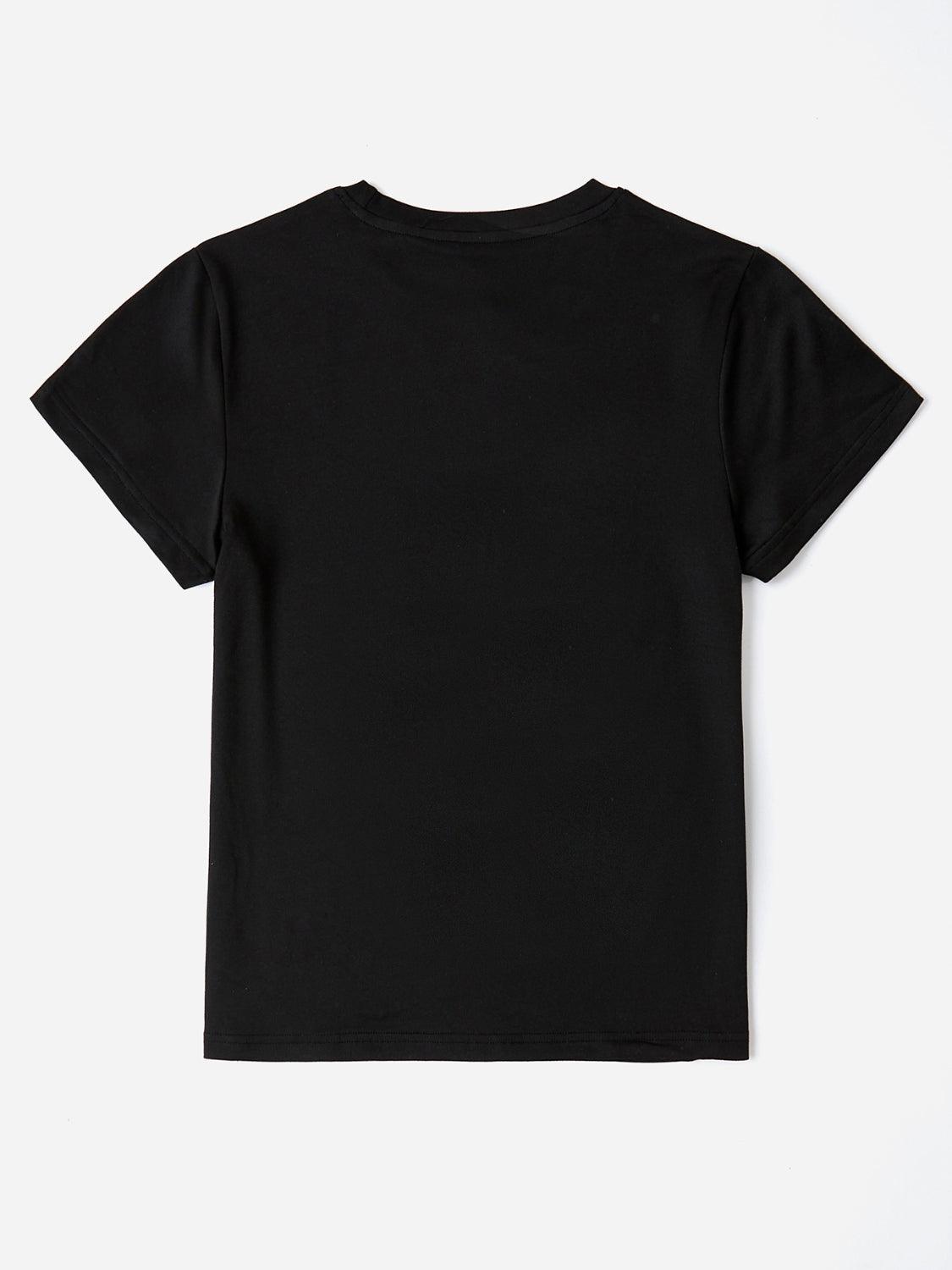 T-shirt à manches courtes et col rond avec lettres