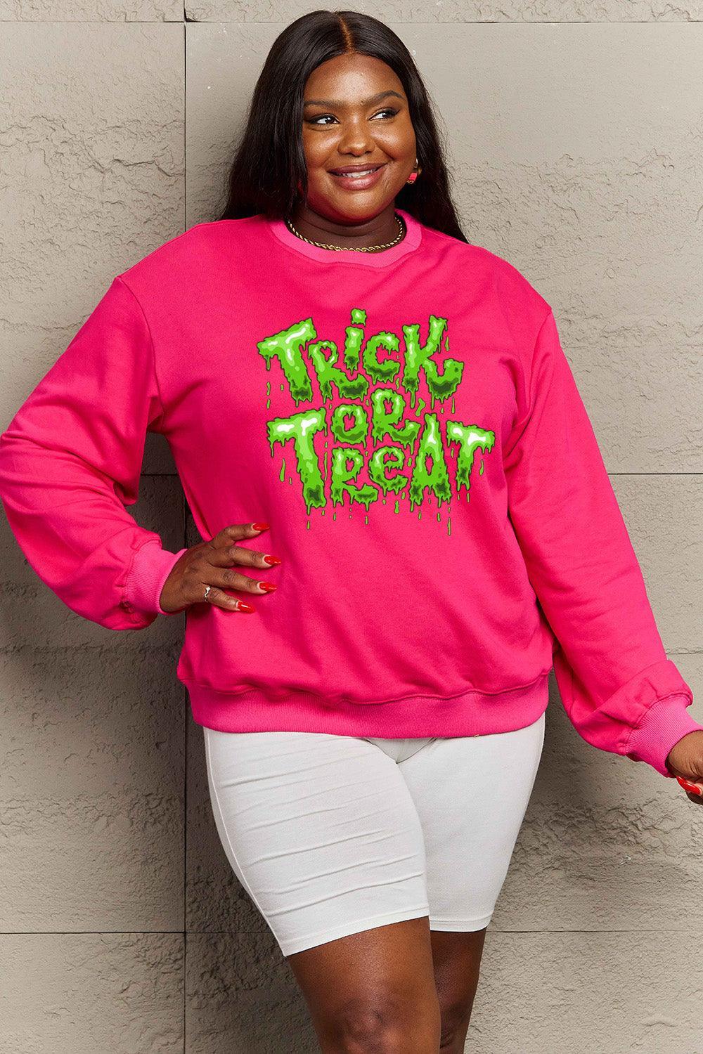 Sweat-shirt graphique Trick or Treat en taille réelle Simply Love