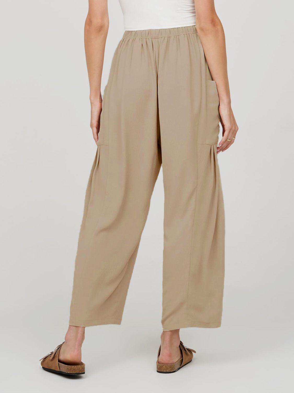 Pantalon large taille haute avec poches