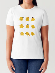 T-shirt tubulaire à manches courtes et col rond avec motif fantôme en taille réelle Simply Love