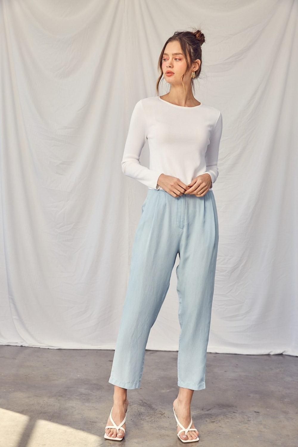 Haut en tricot à manches longues et dos nu torsadé Idem Ditto