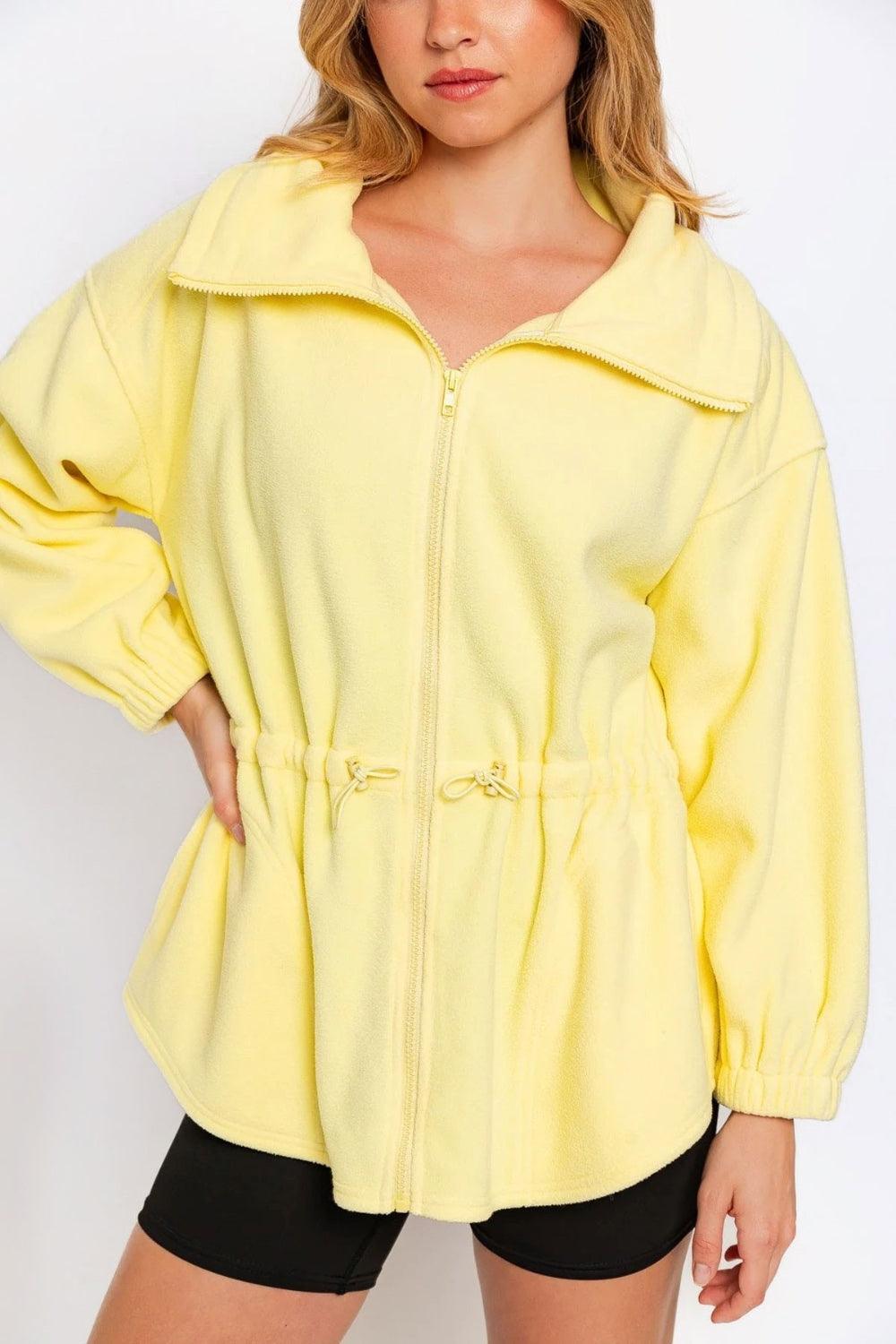 Veste polaire douce avec cordon de serrage et fermeture éclair à la taille Le Lis
