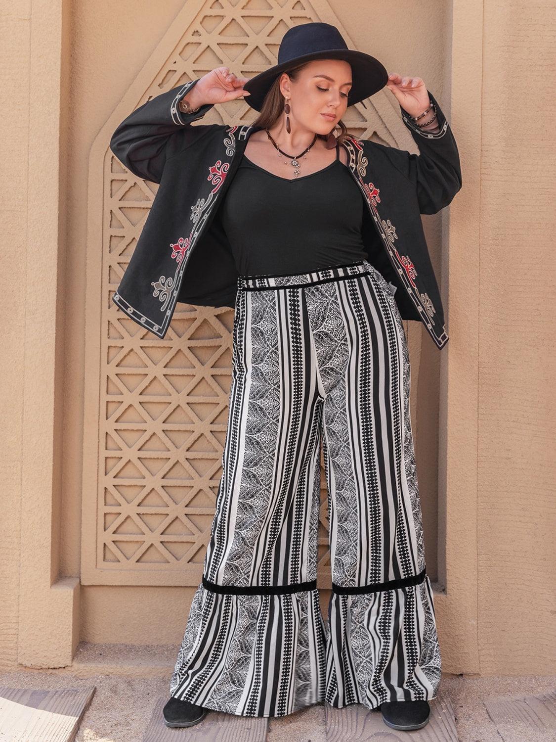 Pantalon large imprimé grande taille