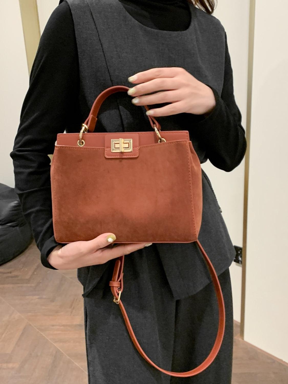 Sac à main de couleur unie avec bandoulière amovible