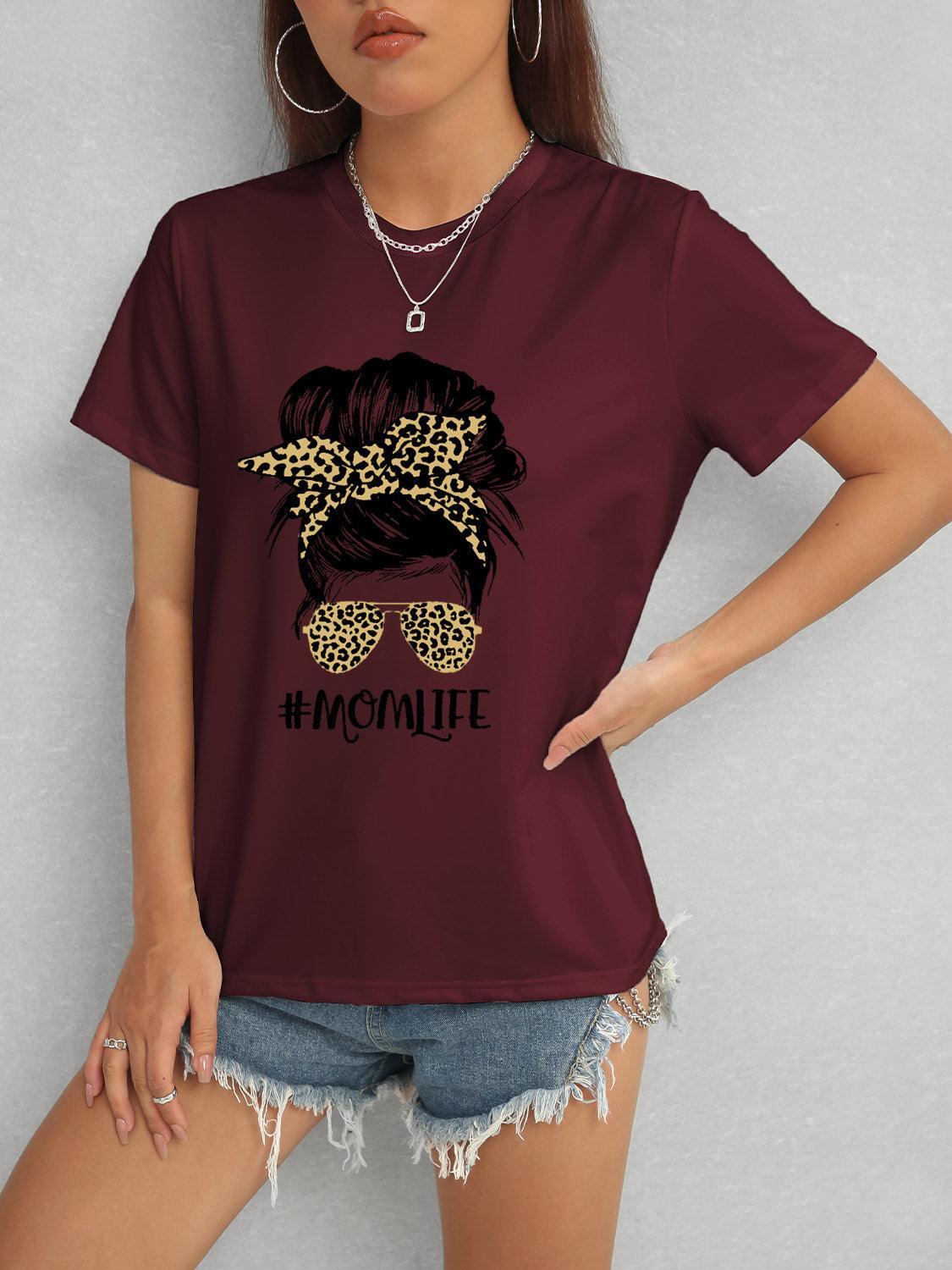 T-shirt à manches courtes et col rond MOMLIFE