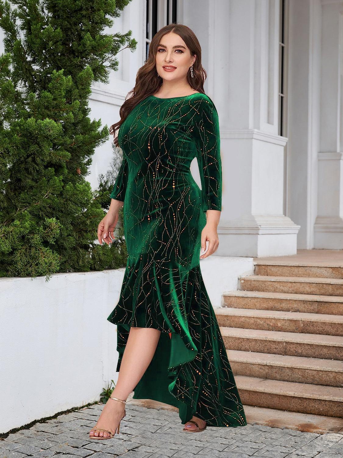 Robe asymétrique à ourlet volanté grande taille