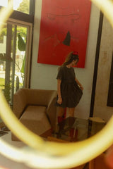 Robe en jean à manches courtes et col rond délavé minéral Annie Wear